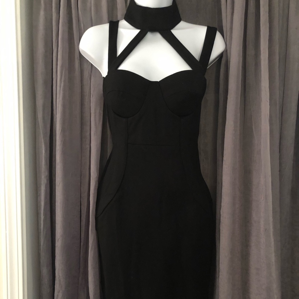 Fashion nova midi sexy black dress NWT small